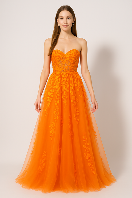 Robe De Demoiselle D'Honneur Orange