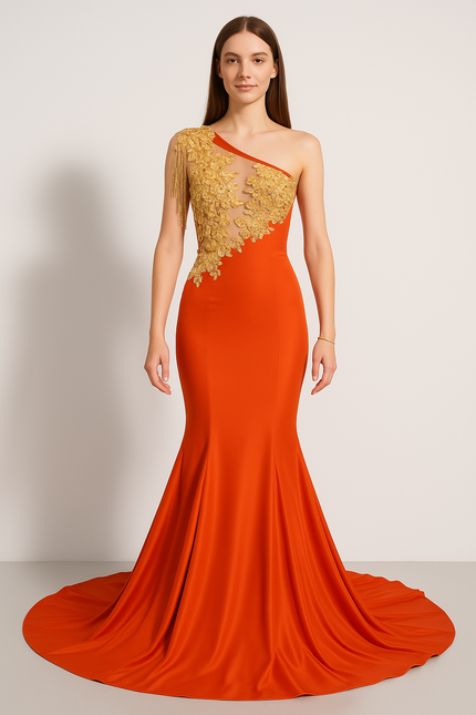 Robe Longue Orange Fluo