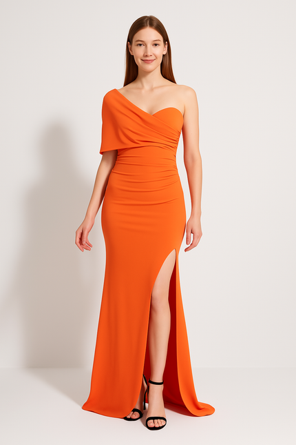Robe Orange Asymétrique Chic