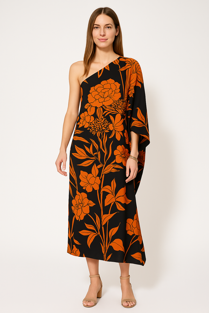 Robe Imprimée Orange