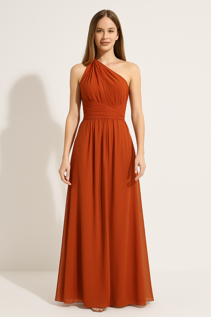 Robe Longue Orange Moderne Chic