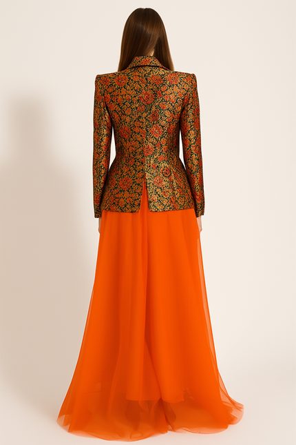 Robe Ceremonie Femme Orange - gallery 1