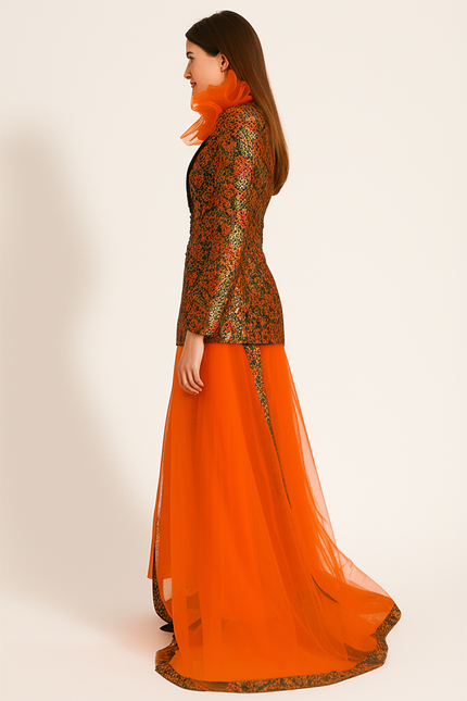 Robe Ceremonie Femme Orange - gallery 2