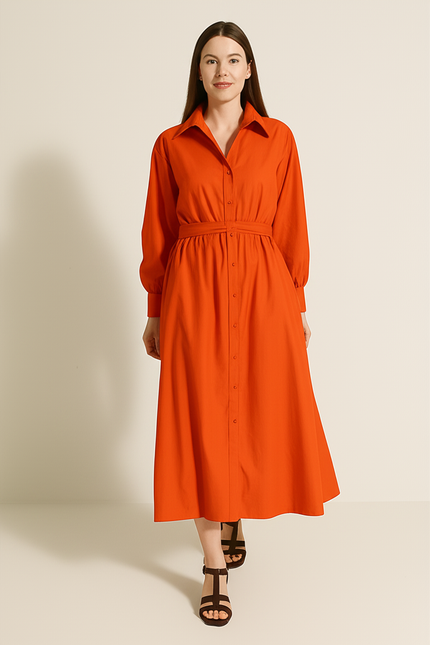 Robe Orange Droite - gallery 4