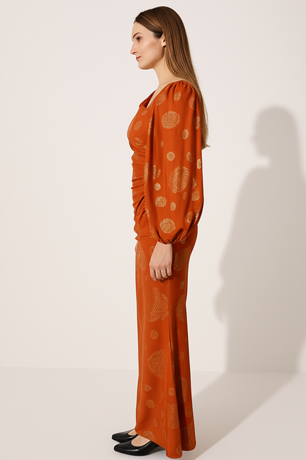 Robe Longue Orange Brulé - gallery 2