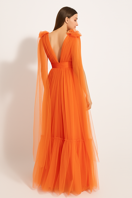 Robe Longue Femme Orange - gallery 1