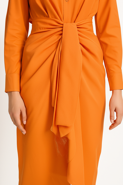 Robe Chemise Orange Femme - gallery 3