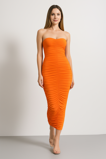 Robe Fourreau Orange - gallery 4