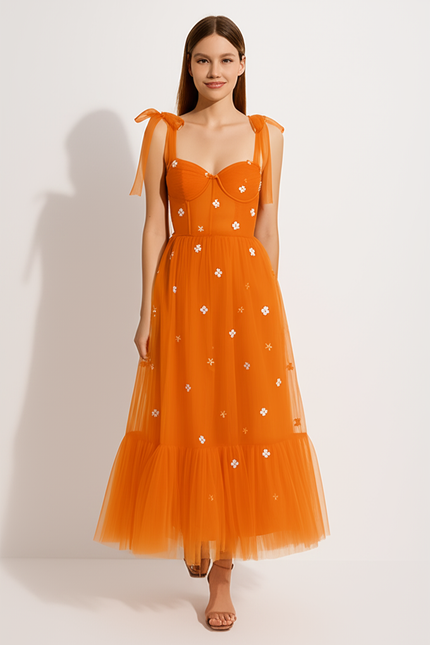 Robe De Soirée Couleur Orange - gallery 4
