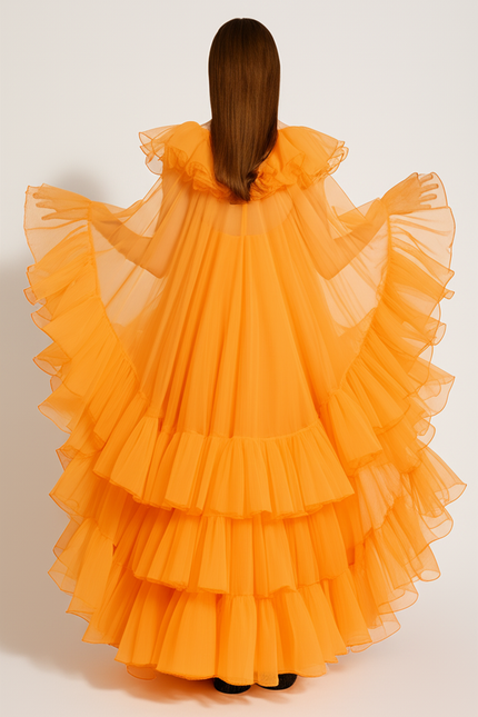 Robe Orange Asymétrique - gallery 1