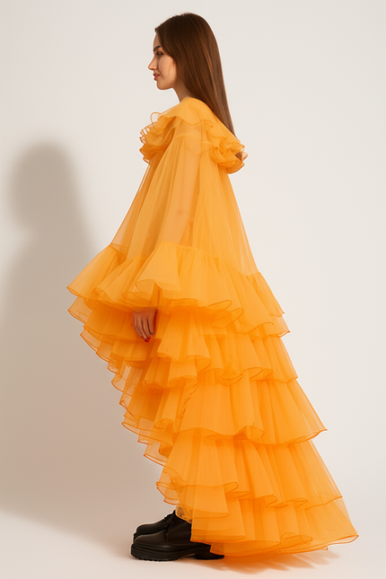 Robe Orange Asymétrique - gallery 2