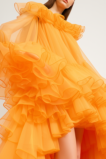 Robe Orange Asymétrique - gallery 3