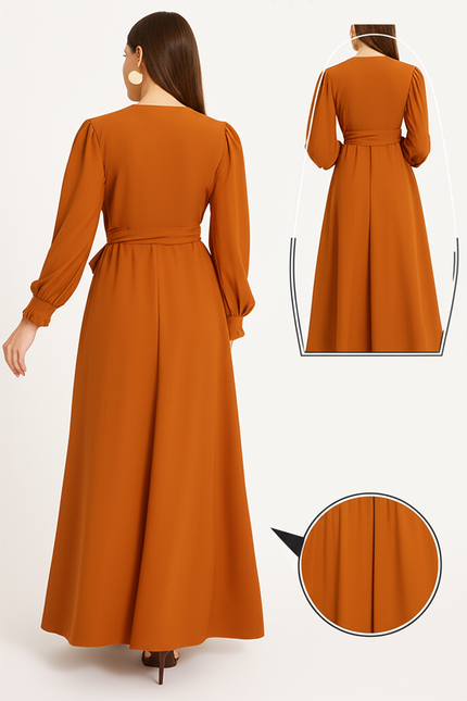 Robe Orange Longue Femme - gallery 1