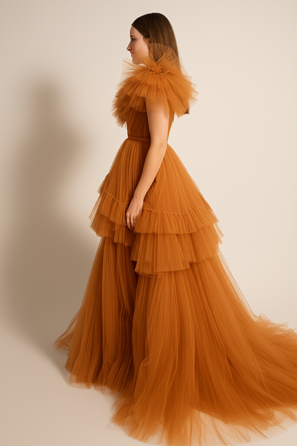 Robe Orange Fluo Femme - gallery 2