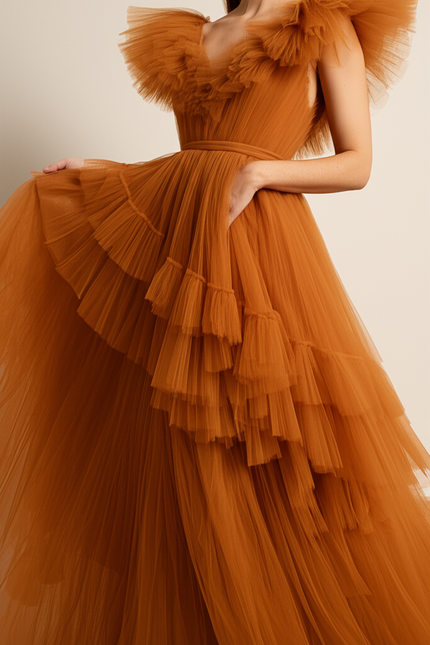 Robe Orange Fluo Femme - gallery 3