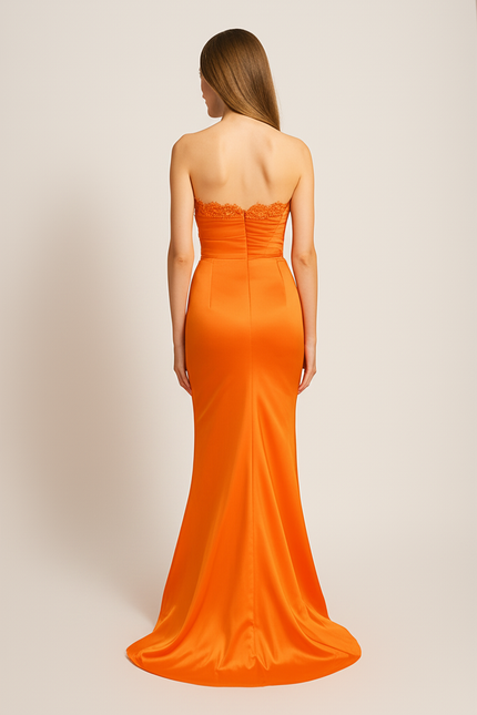 Robe De Soirée Courte Orange - gallery 1
