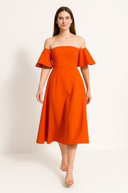 Robe Cocktail Mariage Orange - gallery 4