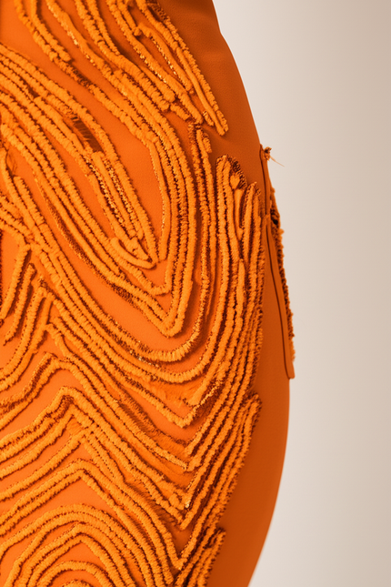 Robe Orange Manches Courtes - gallery 3