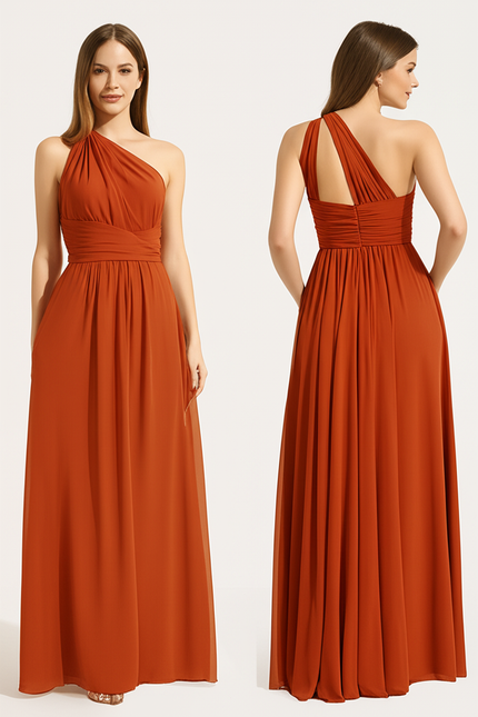 Robe Longue Orange Moderne Chic - gallery 1