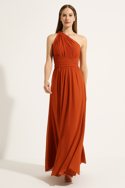 Robe Longue Orange Moderne Chic - gallery 4