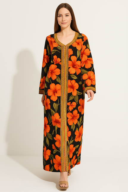 Robe Orange Et Noire - gallery 4