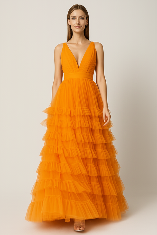 Robe Longue Été Orange - gallery 4