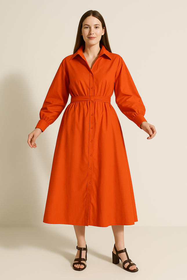 Robe Orange Droite