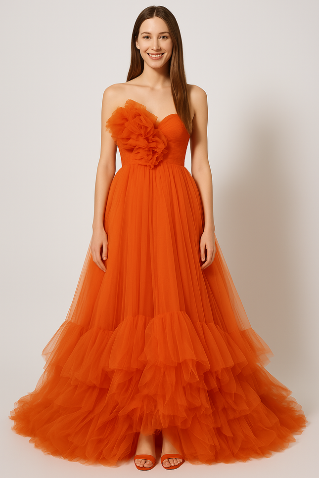 Robe Tulle Orange