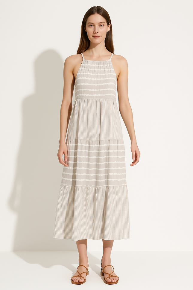 Robe D'Été À Rayures Légères