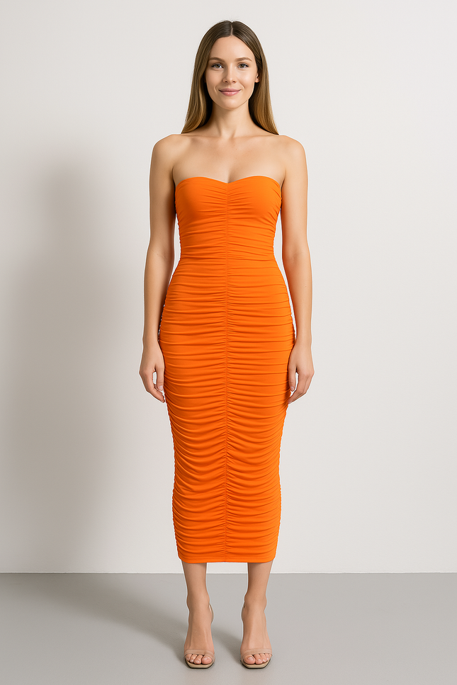 Robe Fourreau Orange