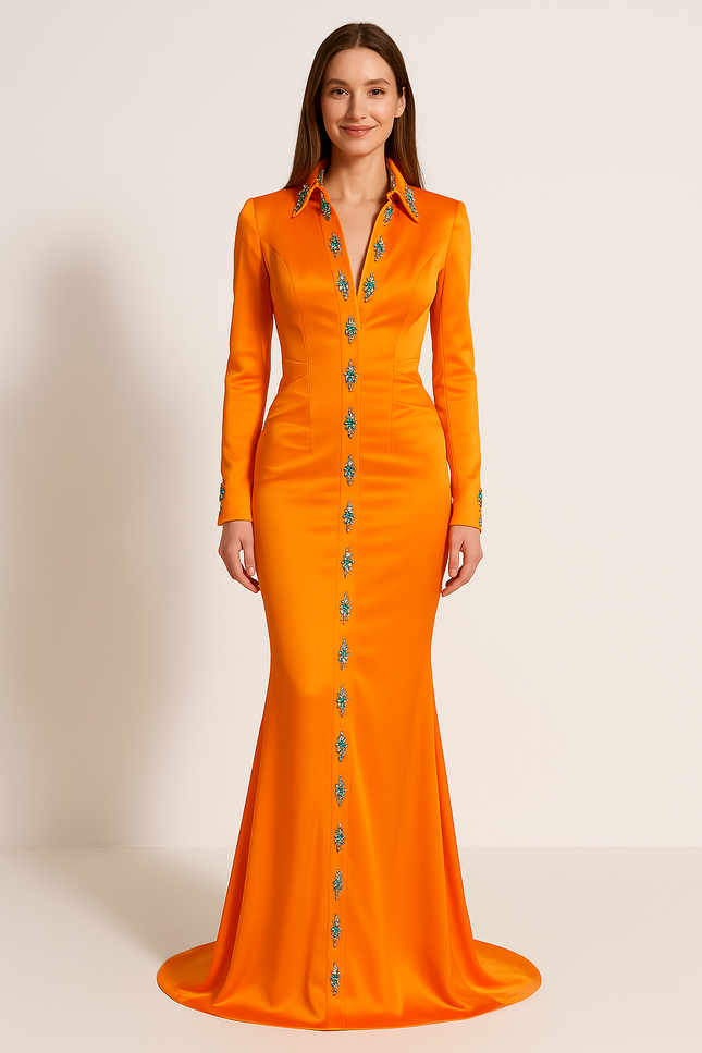 Robe Orange Brûlée Mariage