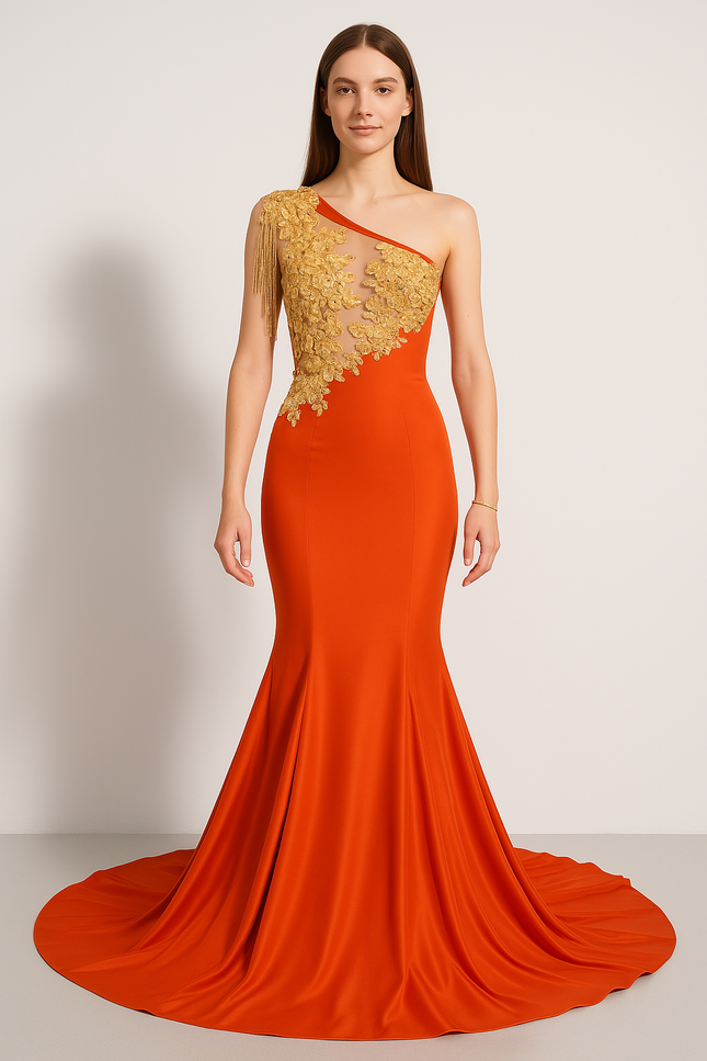 Robe Longue Orange Fluo