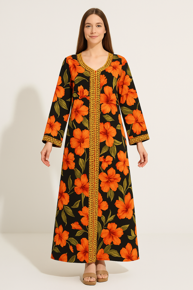 Robe Orange Et Noire