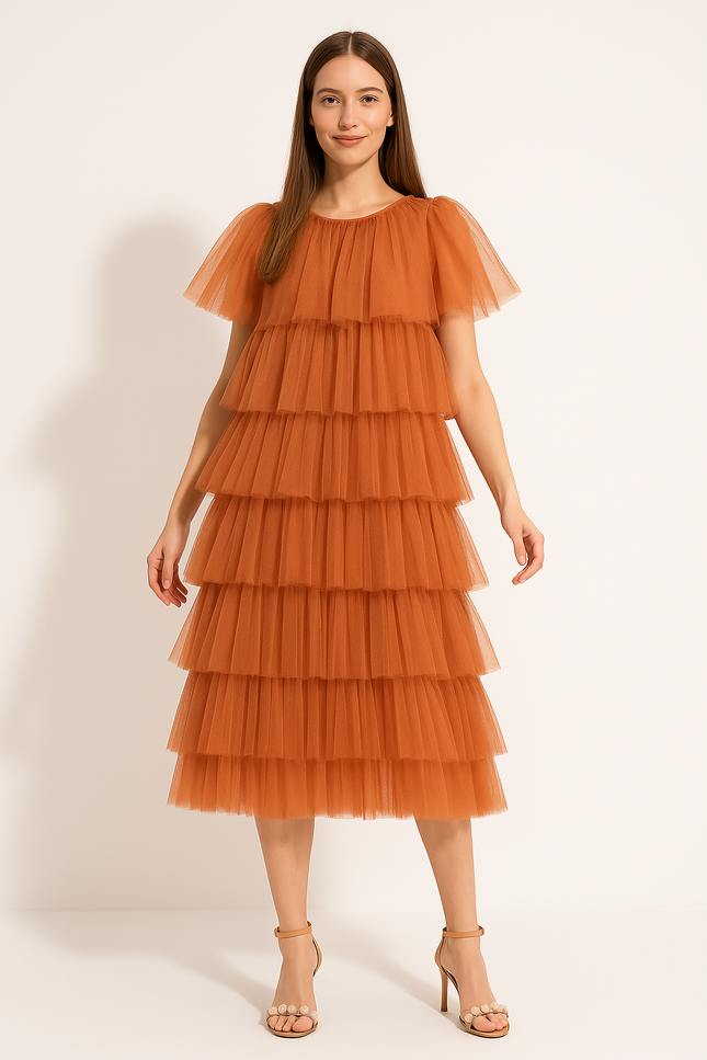 Robe Orange Fluo Élégante