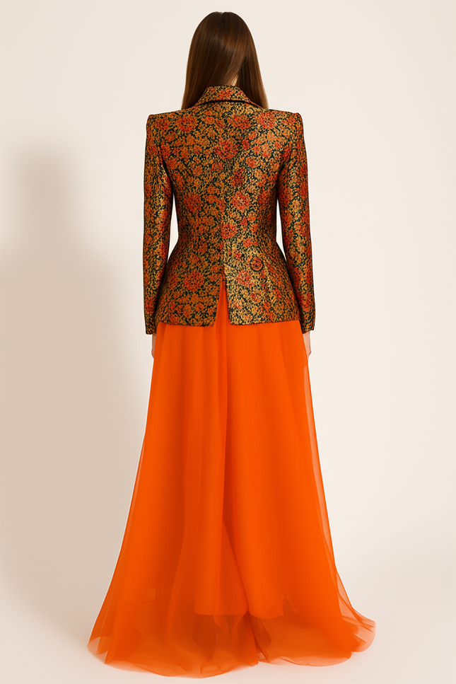 Robe Ceremonie Femme Orange - gallery 1