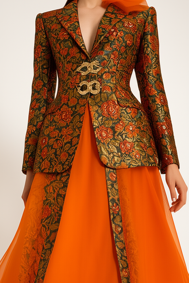 Robe Ceremonie Femme Orange - gallery 3