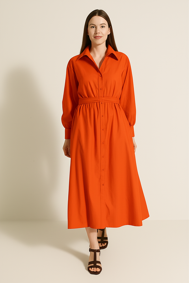 Robe Orange Droite - gallery 4