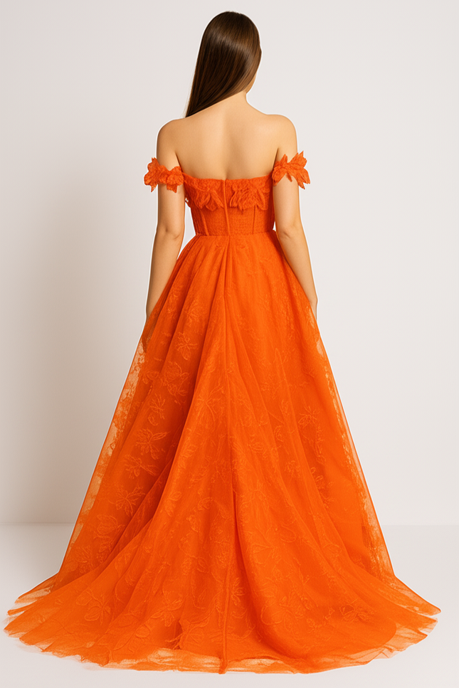 Robe Orange Bustier Élégante - gallery 1