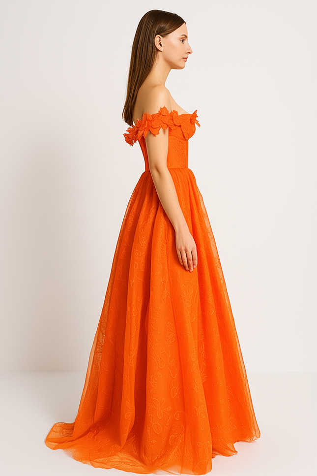 Robe Orange Bustier Élégante - gallery 2