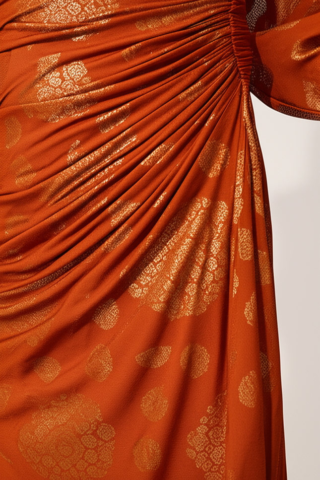 Robe Longue Orange Brulé - gallery 3