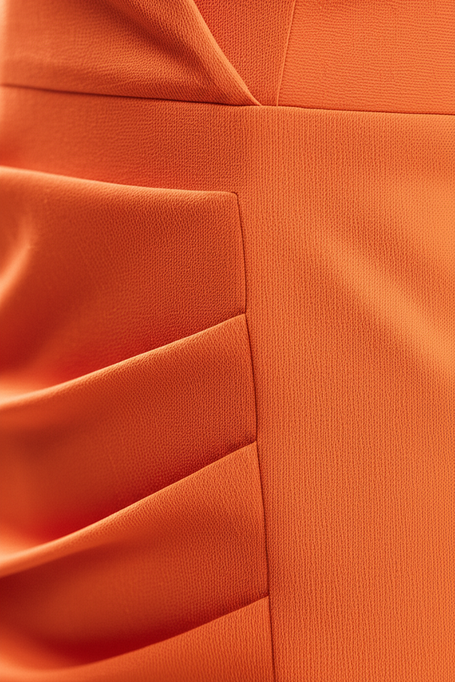 Robe Orange Chic À Décolleté Plongeant - gallery 3