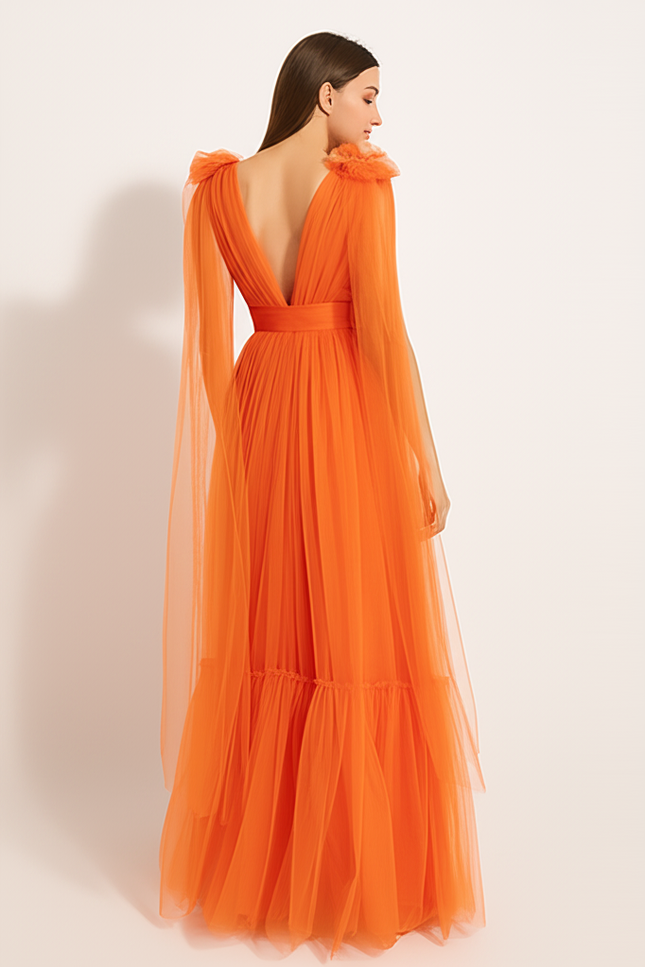 Robe Longue Femme Orange - gallery 1