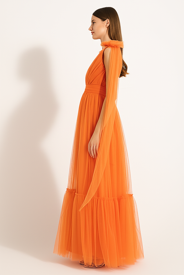 Robe Longue Femme Orange - gallery 2