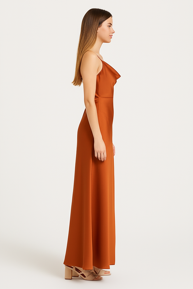 Robe De Soirée Longue Orange - gallery 2