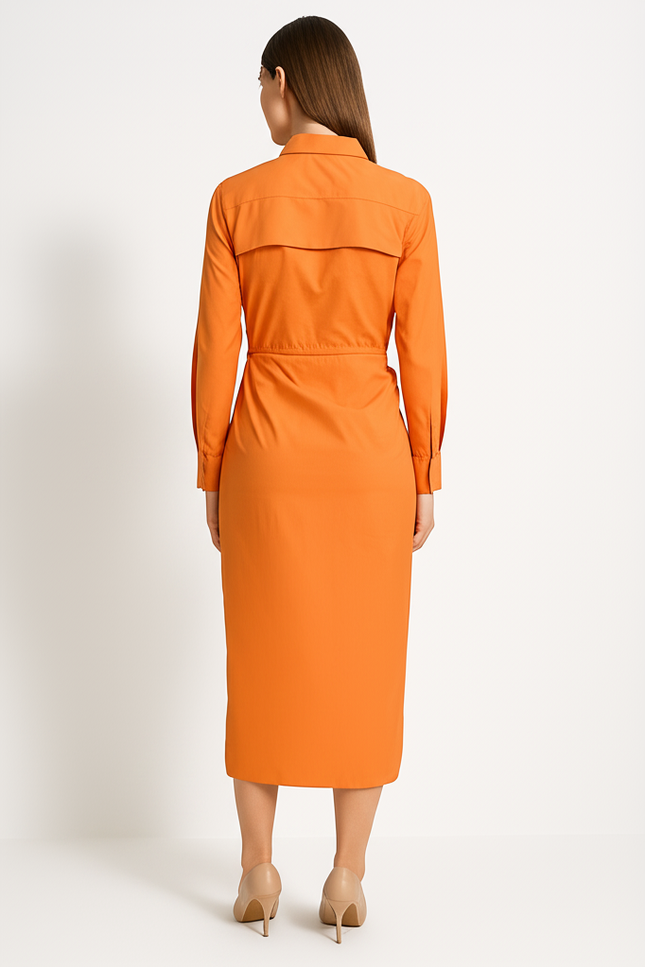 Robe Chemise Orange Femme - gallery 1