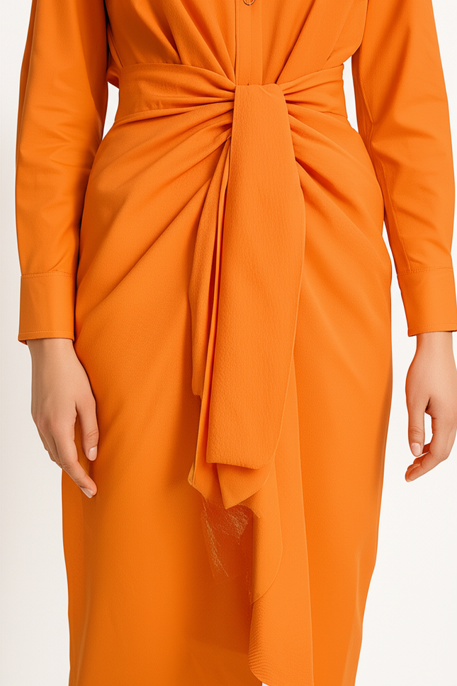 Robe Chemise Orange Femme - gallery 3