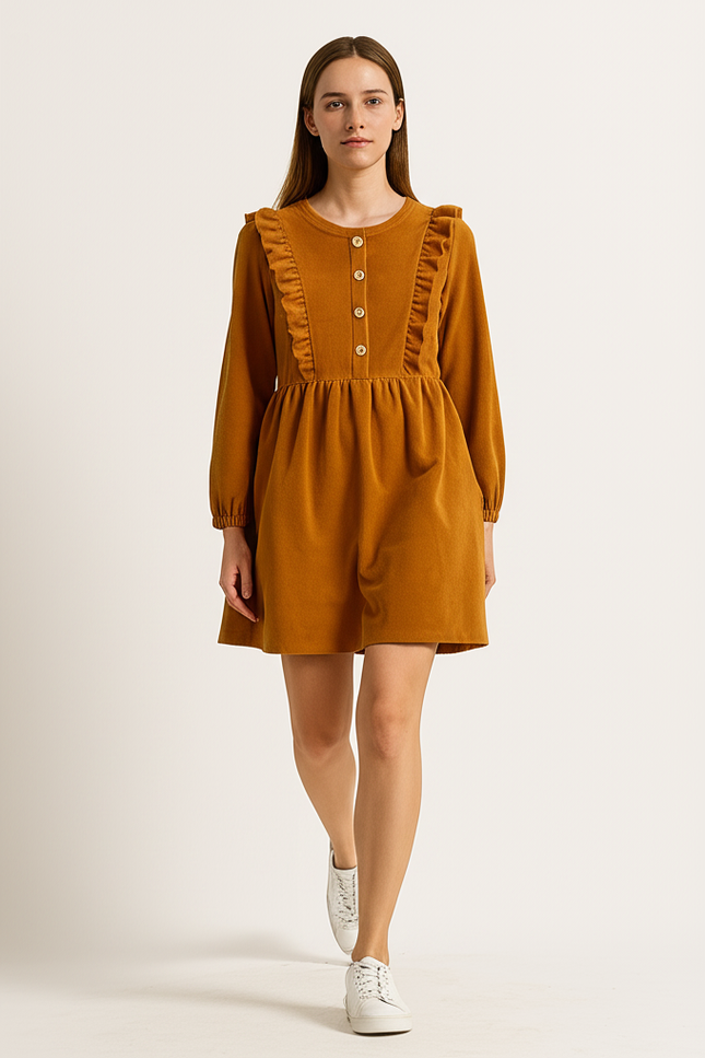 Robe Orange Volant - gallery 4