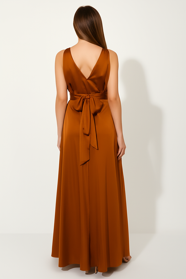 Robe Orange Longue Femme - gallery 1