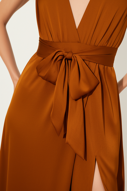Robe Orange Longue Femme - gallery 3
