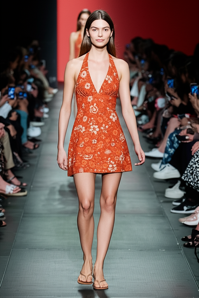 Robe Orange Et Blanche - gallery 4